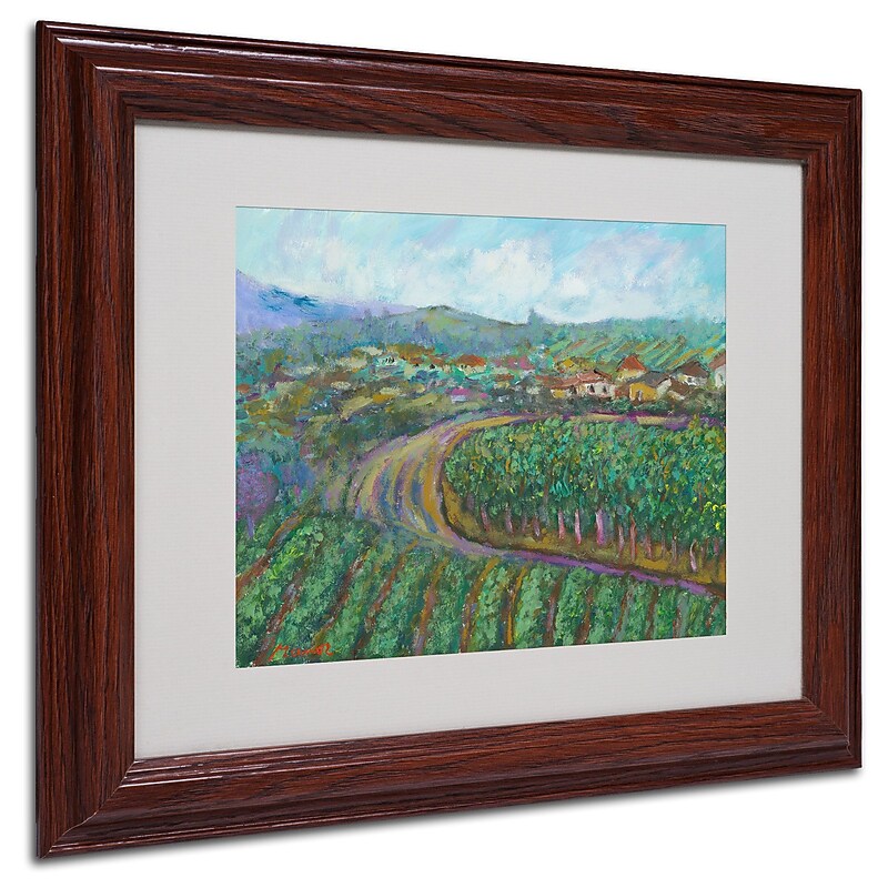 Trademark Manor Shadian "Cherry Trees" Art, White Matte W/Wood Frame, 11" x 14" image 1