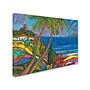 Trademark Manor Shadian "Blue Sea with 2 Boats" Gallery-Wrapped Canvas Art, 24" x 32"~#|#~m001698428_sc7
