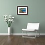 Trademark Manor Shadian "Blue Sea with 2 Boats" Art, White Matte W/Wood Frame, 16" x 20"~#|#~m001698432_sc7
