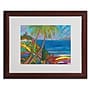 Trademark Manor Shadian "Blue Sea with 2 Boats" Art, White Matte W/Wood Frame, 16" x 20"~#|#~m001698434_sc7