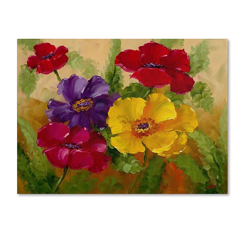 Trademark Rio "Flowers" Gallery-Wrapped Canvas Art, 14" x 19" image 1