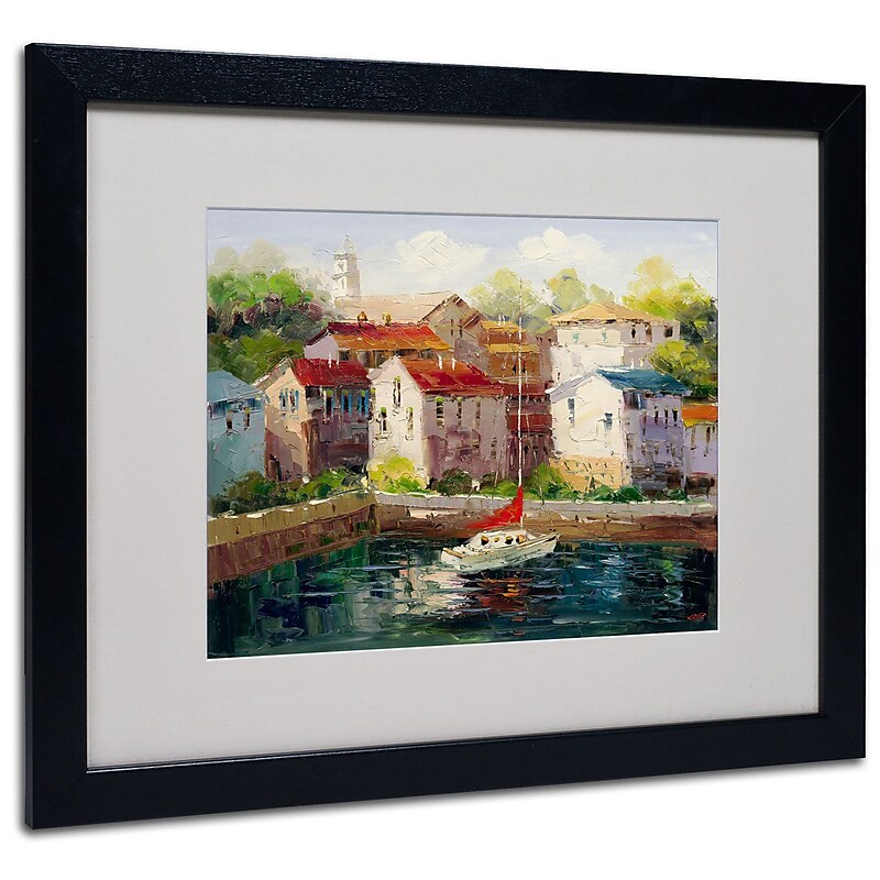 Trademark Rio "On Hollydays" Art, White Matte With Black Frame, 16" x 20" image 1