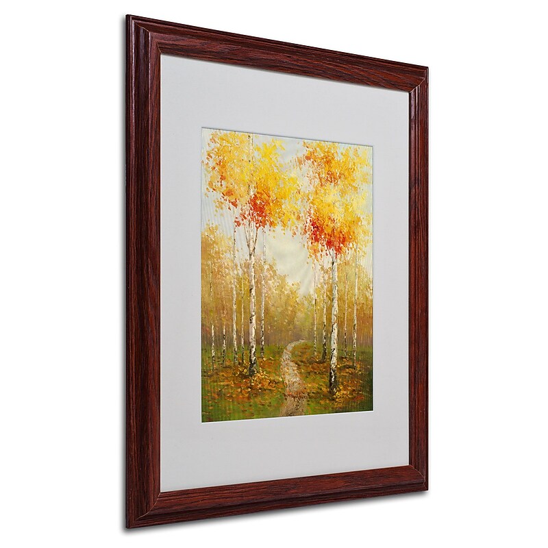 Trademark Rio "On the Way to Aspen" Art, White Matte With Wood Frame, 16" x 20" image 1