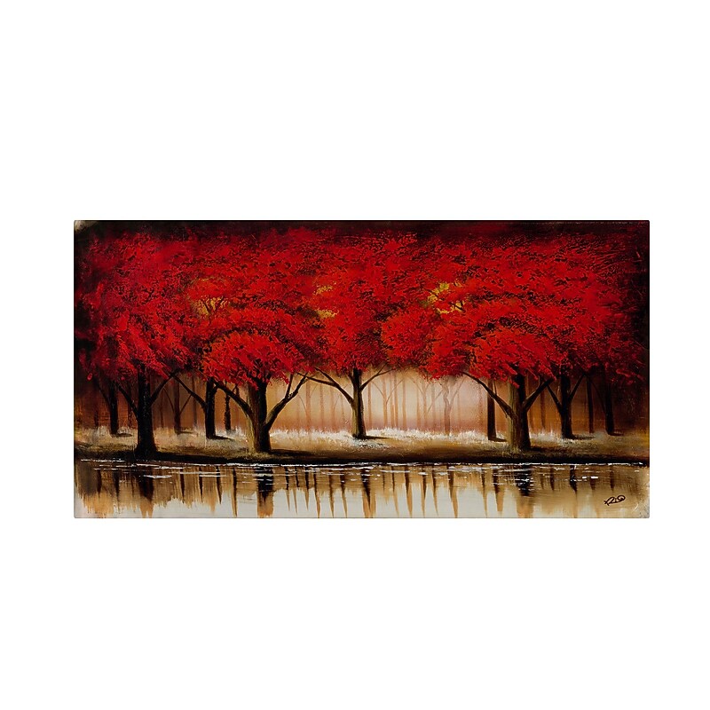 Trademark Rio "Parade of Red Trees II" Gallery-Wrapped Canvas Art, 10" x 19" image 1