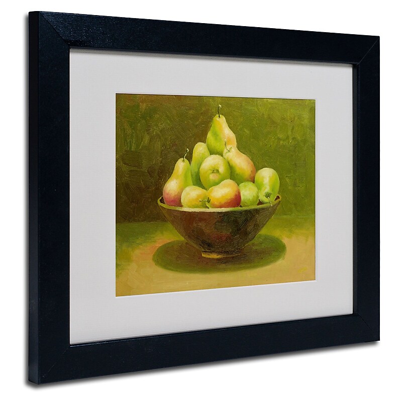 Trademark Rio "Still Life with Pears" Art, White Matte With Black Frame, 11" x 14" image 1