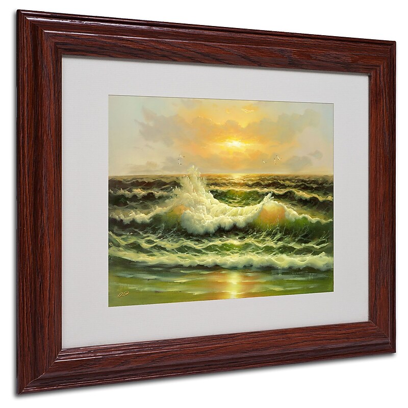 Trademark Rio "Sunset" Art, White Matte With Wood Frame, 11" x 14" image 1