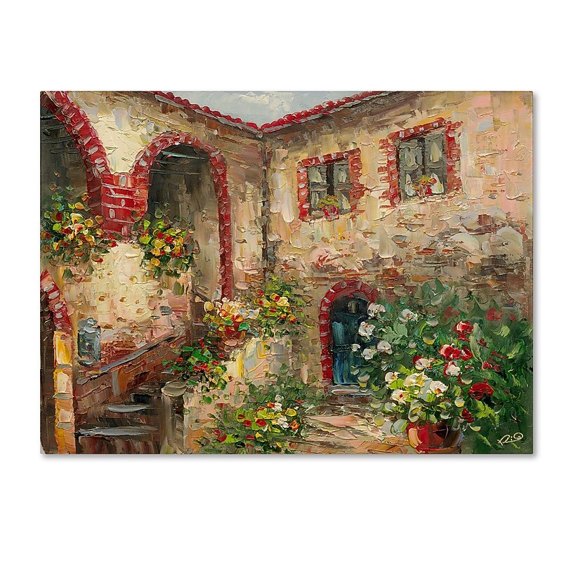 Trademark Rio "Tuscany Courtyard" Gallery-Wrapped Canvas Art, 18" x 24" image 1