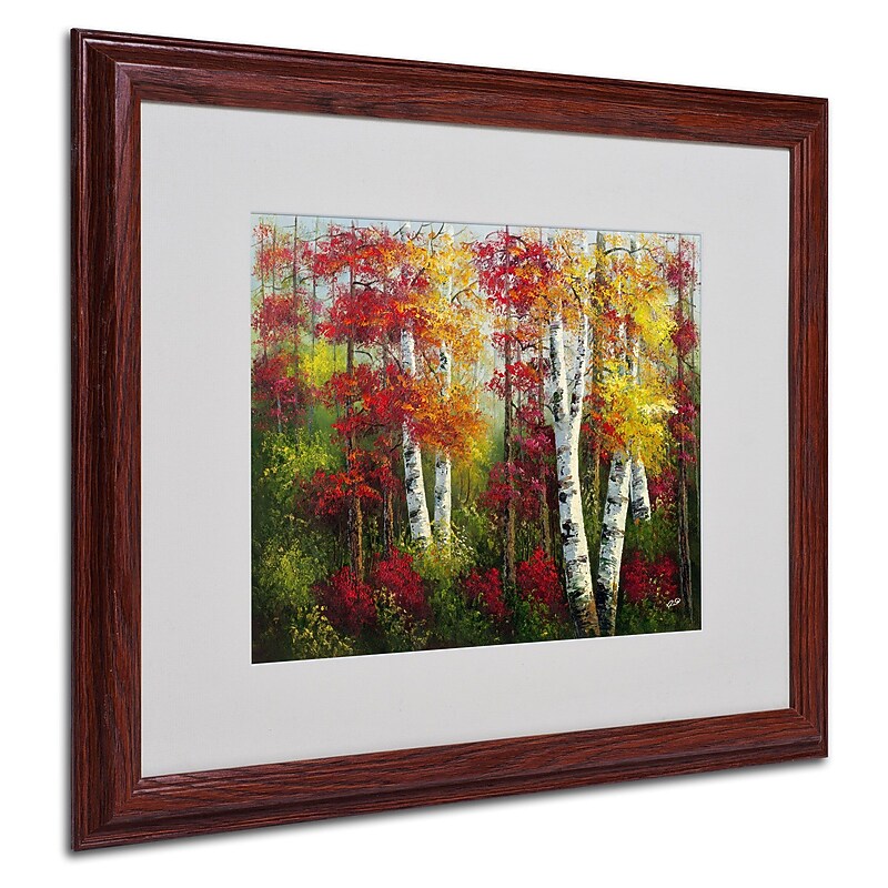 Trademark Rio "Indian Summer" Art, White Matte With Wood Frame, 16" x 20" image 1