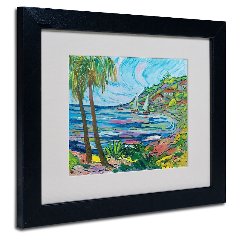 Trademark Manor Shadian "Island Bay" Art, White Matte W/Black Frame, 11" x 14" image 1