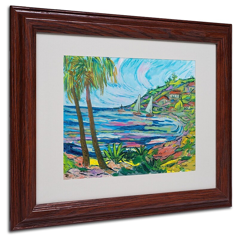 Trademark Manor Shadian "Island Bay" Art, White Matte W/Wood Frame, 11" x 14" image 1