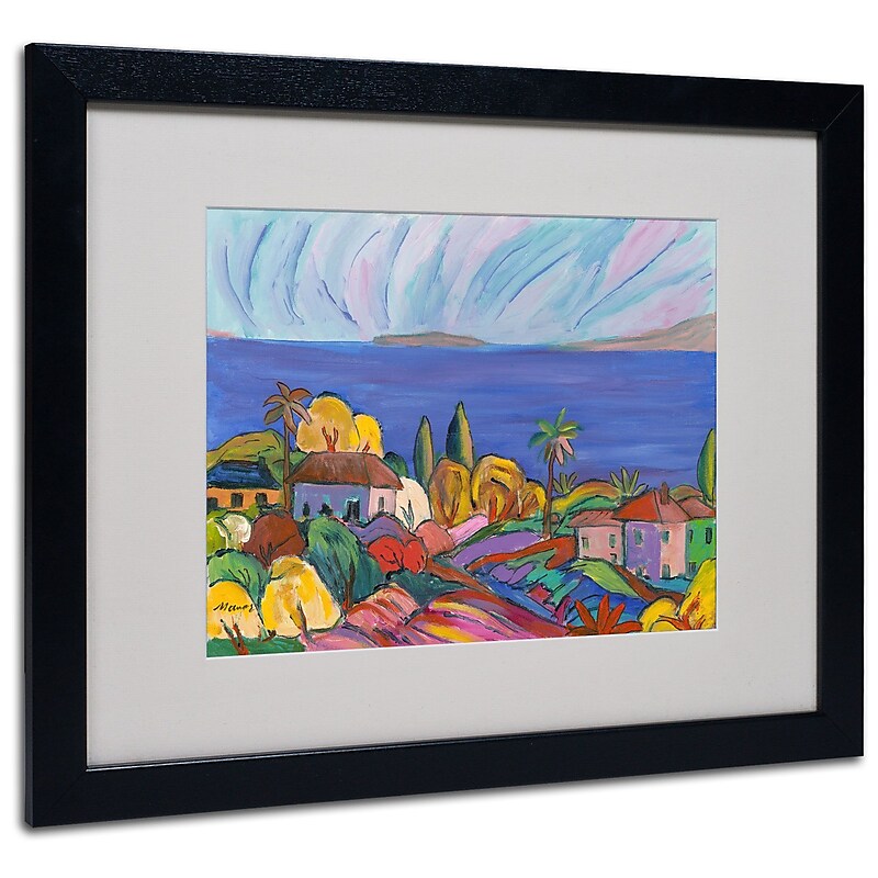 Trademark Manor Shadian "Kihei Shore" Art, White Matte W/Black Frame, 16" x 20" image 1
