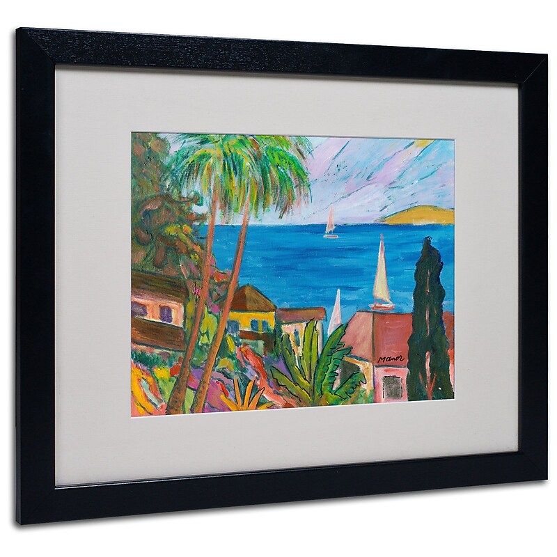 Trademark Manor Shadian "Three Sails on the..." Art, White Matte W/Black Frame, 16" x 20" image 1