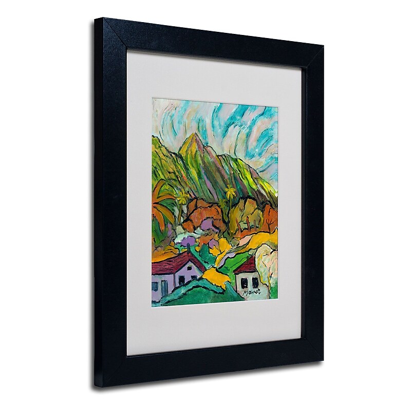 Trademark Manor Shadian "Maui Peaks" Art, White Matte W/Black Frame, 11" x 14" image 1