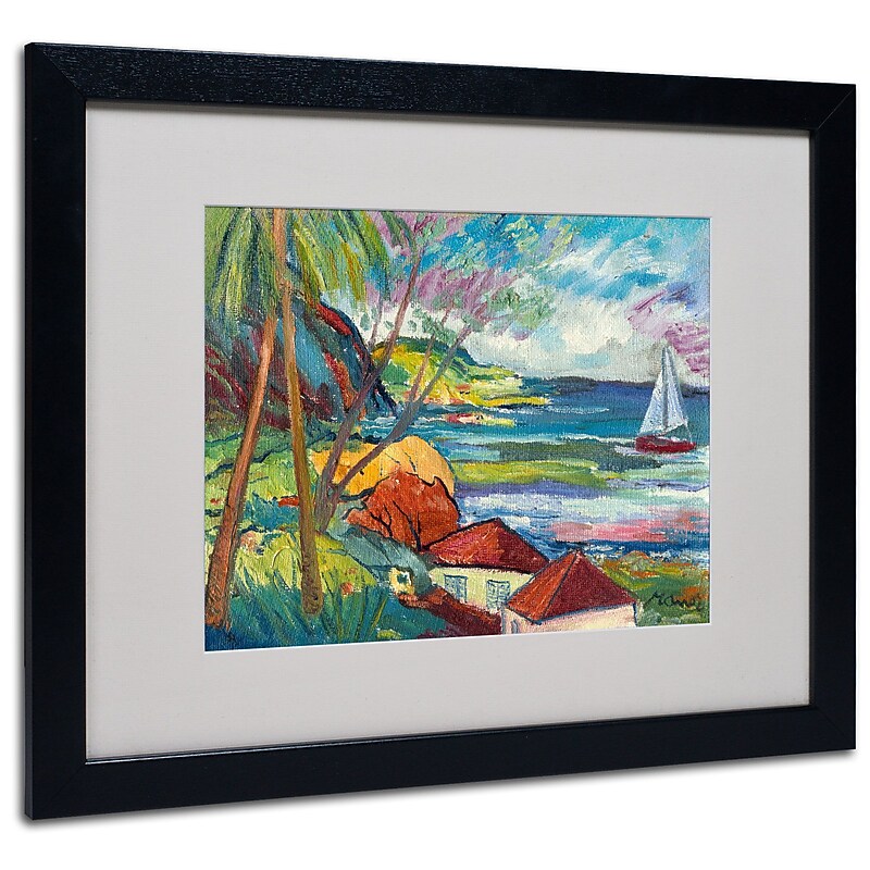 Trademark Manor Shadian "Hanna Bay 2" Art, White Matte W/Black Frame, 16" x 20" image 1