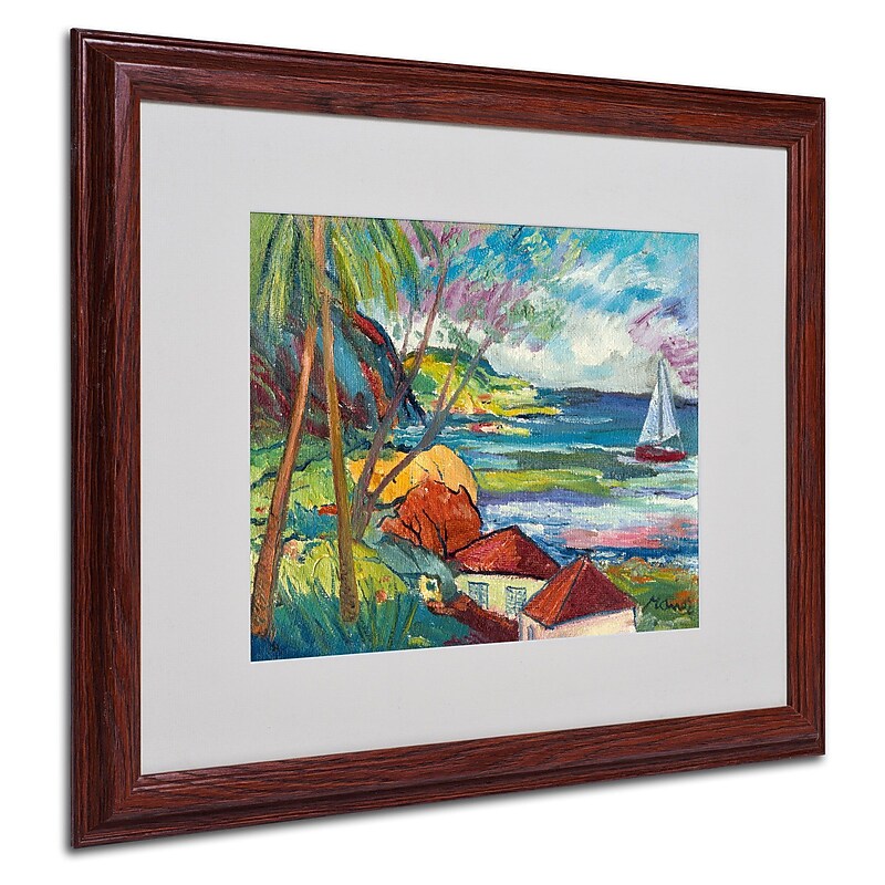 Trademark Manor Shadian "Hanna Bay 2" Art, White Matte W/Wood Frame, 16" x 20" image 1