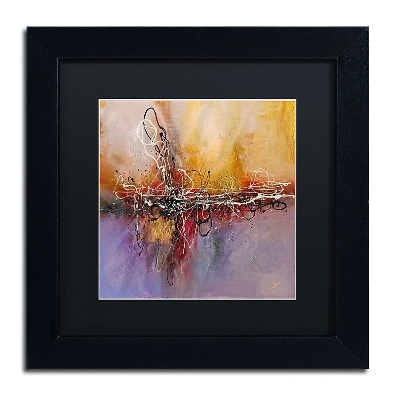Trademark Ricardo Tapia "Inspired" Canvas Art, Black Matte With Black Frame, 11" x 11" image 1