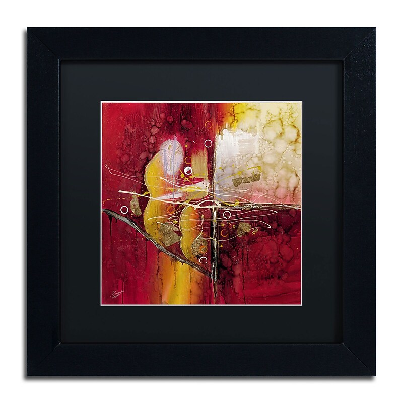 Trademark Ricardo Tapia "Dots" Canvas Art, Black Matte With Black Frame, 11" x 11" image 1