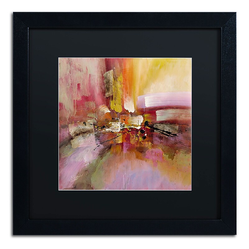 Trademark Ricardo Tapia "Soft Touch" Canvas Art, Black Matte With Black Frame, 16" x 16" image 1