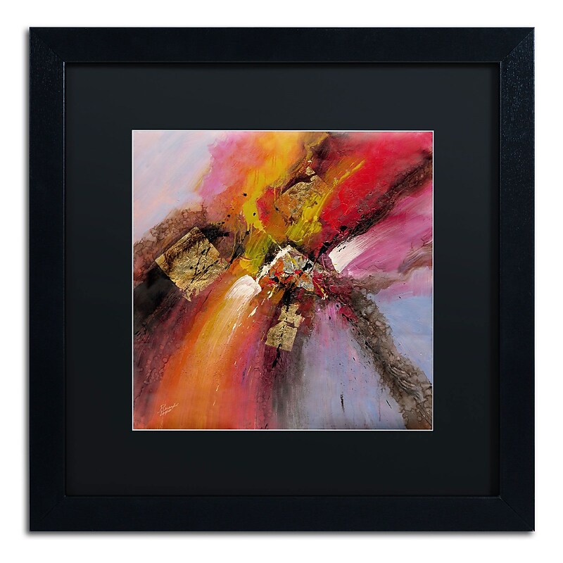 Trademark Ricardo Tapia "Sunset" Canvas Art, Black Matte With Black Frame, 16" x 16" image 1