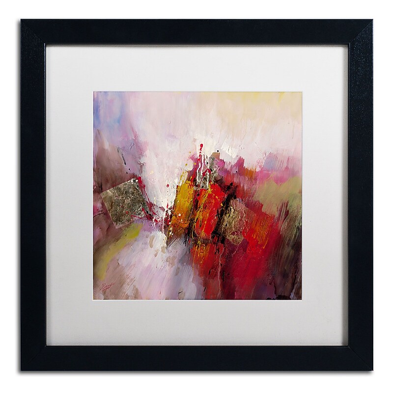 Trademark Ricardo Tapia "Hot and cold" Canvas Art, White Matte With Black Frame, 16" x 16" image 1