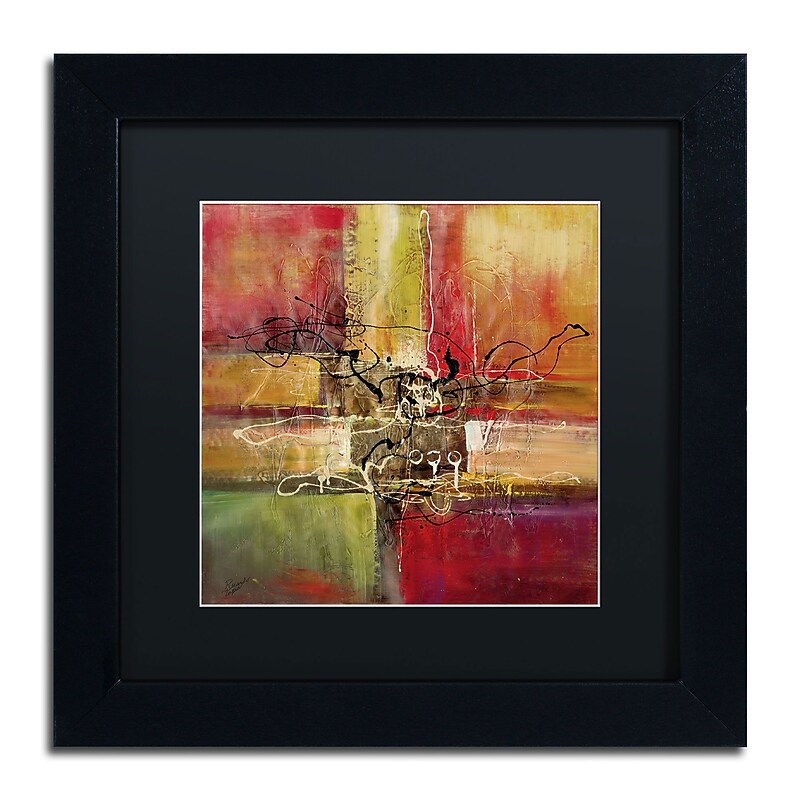 Trademark Ricardo Tapia "Round and Round" Canvas Art, Black Matte W/Black Frame, 11" x 11" image 1