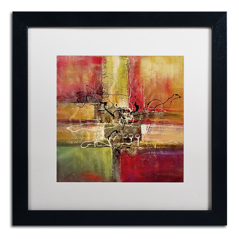 Trademark Ricardo Tapia "Round and Round" Canvas Art, White Matte W/Black Frame, 16" x 16" image 1