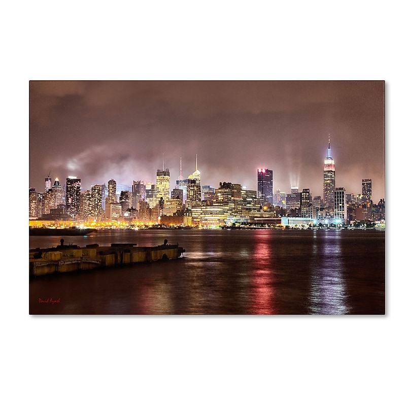 Trademark David Ayash "Midtown Manhatten Over the Hudson..." Gallery-Wrapped Canvas Art, 30" x 47" image 1