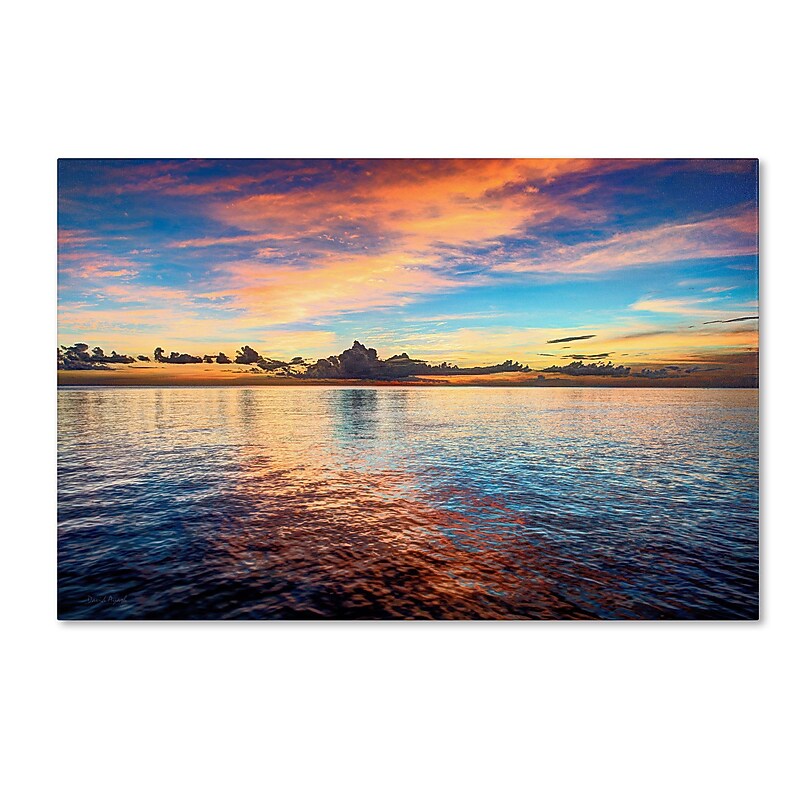 Trademark David Ayash "Caribbean Sunset" Gallery-Wrapped Canvas Art, 16" x 24" image 1