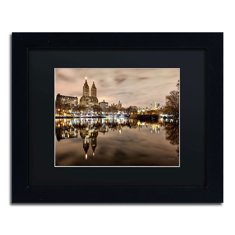 Trademark David Ayash "Central Park West I" Art, Black Matte With Black Frame, 11" x 14" image 1