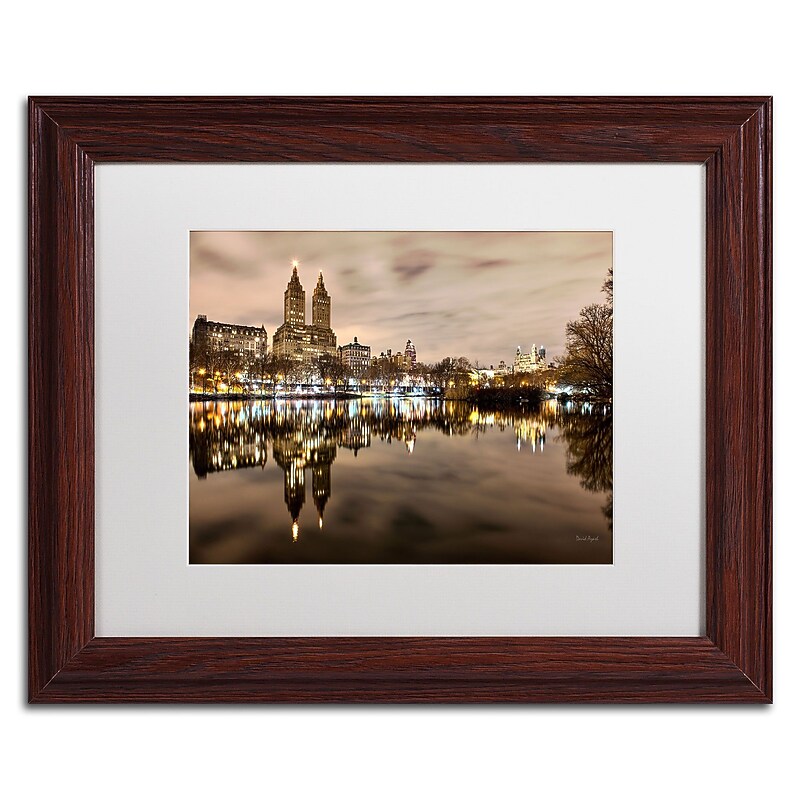 Trademark David Ayash "Central Park West I" Art, White Matte With Wood Frame, 11" x 14" image 1