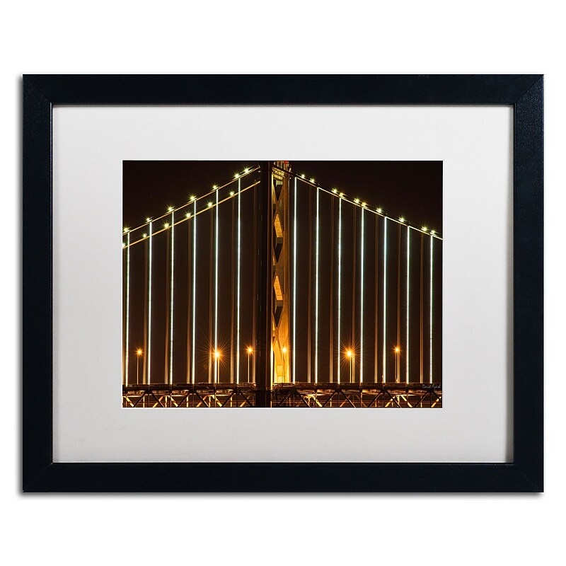 Trademark David Ayash "Bay Bridge - San Francisco" Art, White Matte With Black Frame, 16" x 20" image 1
