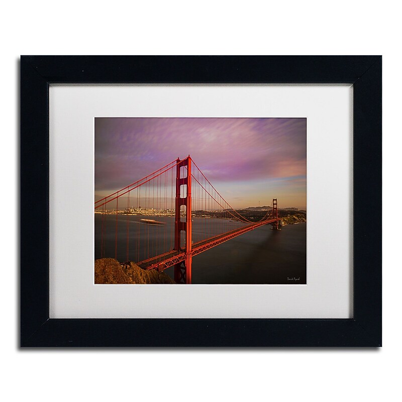 Trademark David Ayash "Golden Gate Bridge" Art, White Matte With Black Frame, 11" x 14" image 1