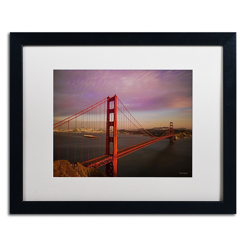 Trademark David Ayash "Golden Gate Bridge" Art, White Matte With Black Frame, 16" x 20" image 1