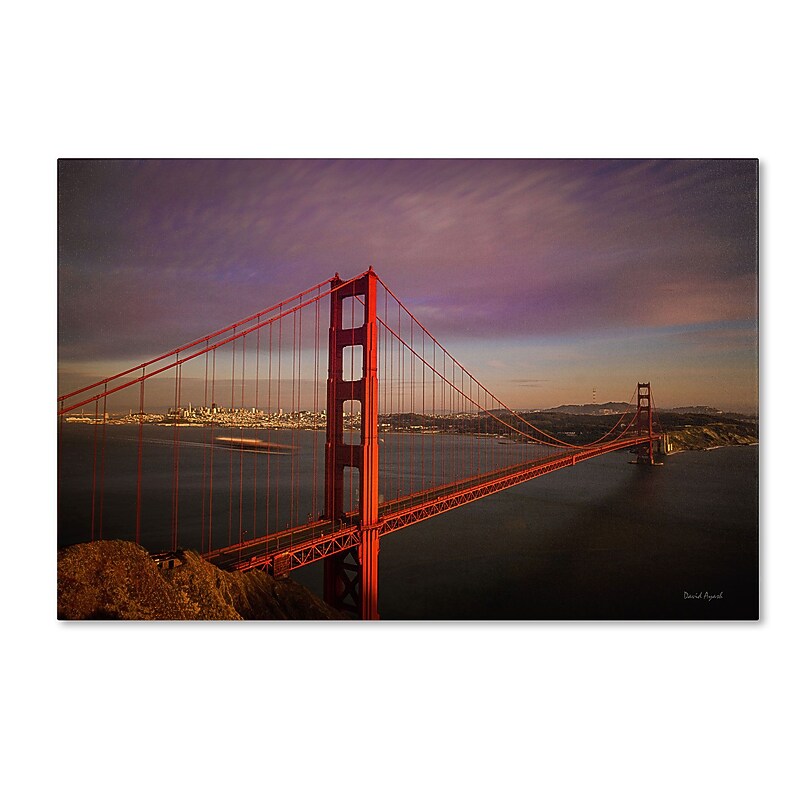 Trademark David Ayash "Golden Gate Bridge" Gallery-Wrapped Canvas Art, 16" x 24" image 1