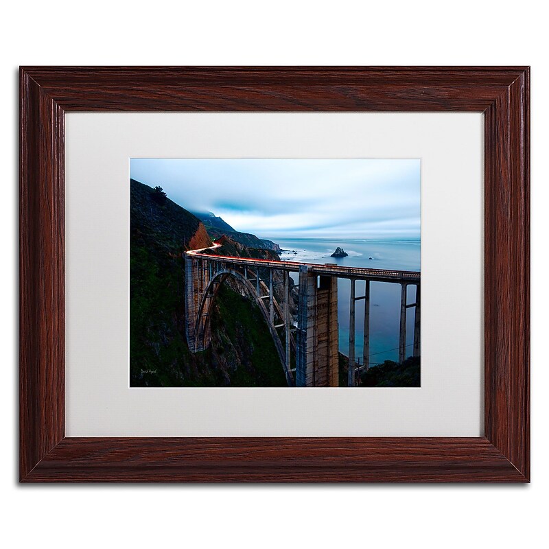 Trademark David Ayash "Big Sur...California-II" Art, White Matte With Wood Frame, 11" x 14" image 1