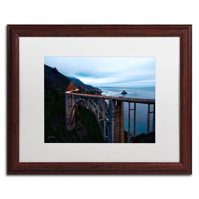 Trademark David Ayash "Big Sur...California-II" Art, White Matte With Wood Frame, 16" x 20" image 1