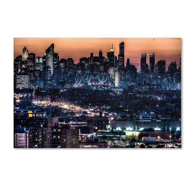 Trademark David Ayash "Midtown and The Queensborough Bridge" Gallery-Wrapped Canvas Art, 12" x 19" image 1