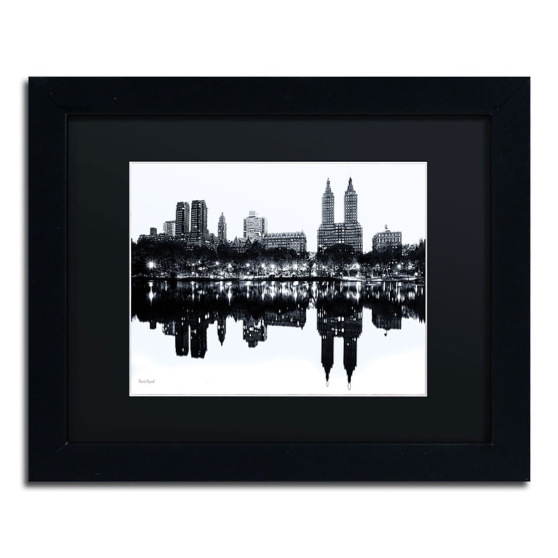 Trademark David Ayash "Central Park West II" Art, Black Matte With Black Frame, 11" x 14" image 1