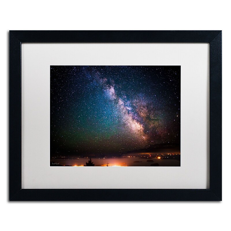 Trademark David Ayash "Milky Way Over Acadia...Maine" Art, White Matte With Black Frame, 16" x 20" image 1