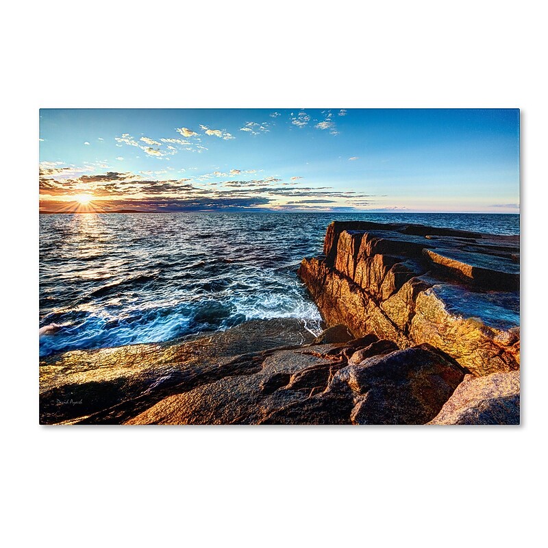 Trademark David Ayash "Sunrise Over the Atlantic in Maine" Gallery-Wrapped Canvas Art, 16" x 24" image 1