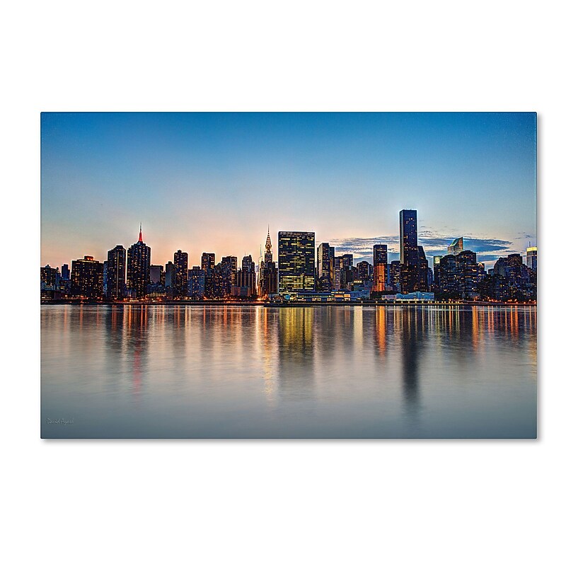 Trademark David Ayash "Midtown NYC Over the East River-I" Gallery-Wrapped Canvas Art, 30" x 47" image 1