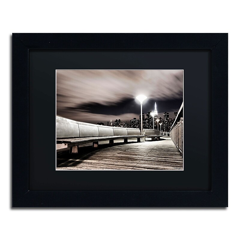 Trademark David Ayash "NYC" Art, Black Matte With Black Frame, 11" x 14" image 1