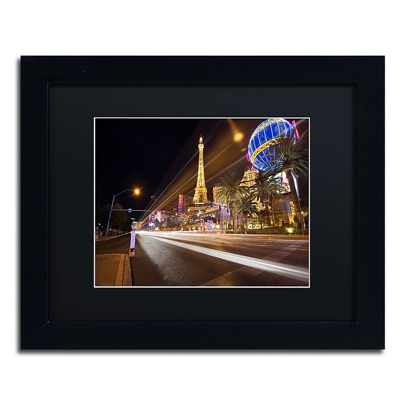 Trademark David Ayash "Las Vegas Blvd." Art, Black Matte With Black Frame, 11" x 14" image 1