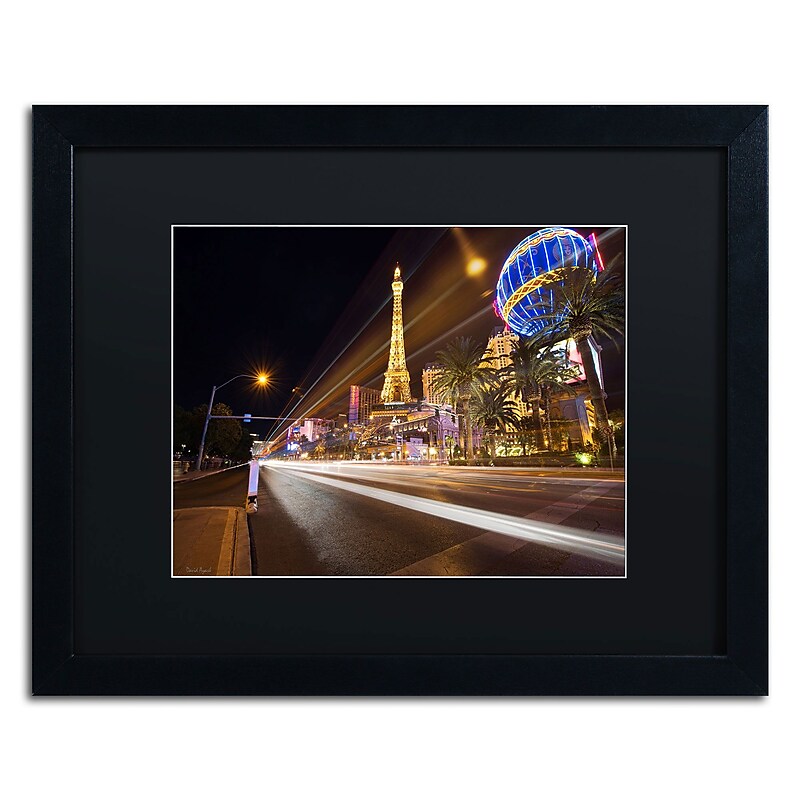 Trademark David Ayash "Las Vegas Blvd." Art, Black Matte With Black Frame, 16" x 20" image 1