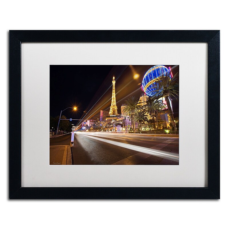 Trademark David Ayash "Las Vegas Blvd." Art, White Matte With Black Frame, 16" x 20" image 1