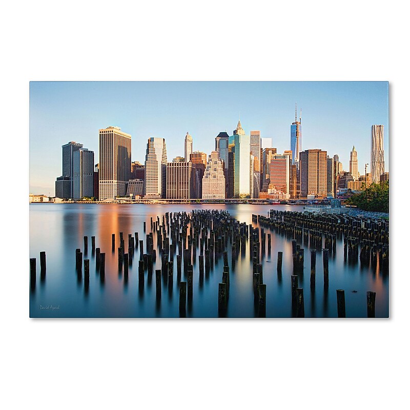 Trademark David Ayash "Brooklyn Bridge Park and... - I" Gallery-Wrapped Canvas Art, 22" x 32" image 1
