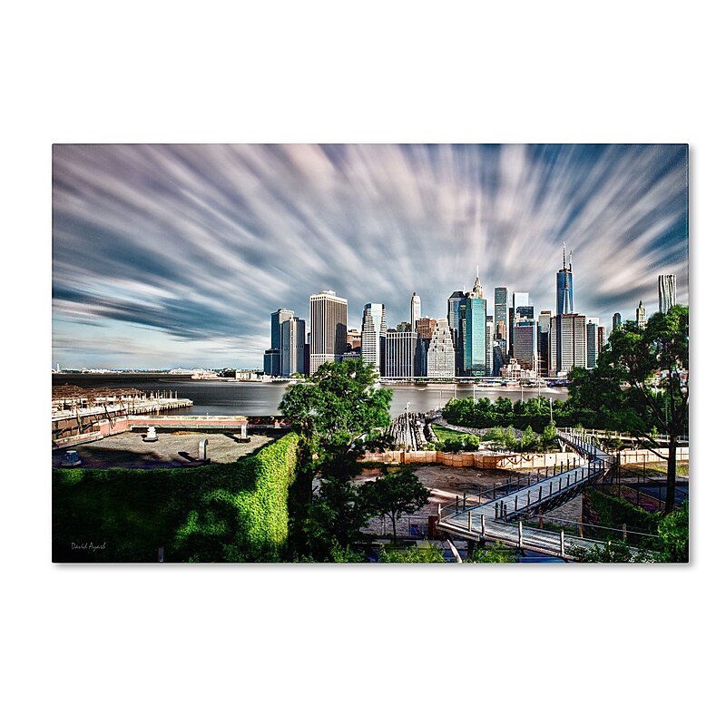 Trademark David Ayash "Brooklyn Bridge Park and... - III" Gallery-Wrapped Canvas Art, 22" x 32" image 1