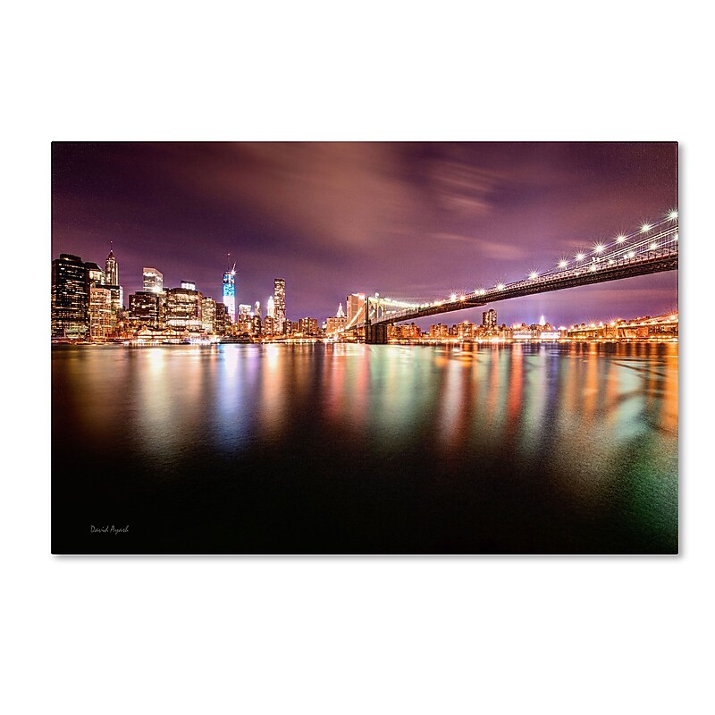 Trademark David Ayash "Brooklyn Bridge Park and... - IV" Gallery-Wrapped Canvas Art, 16" x 24" image 1