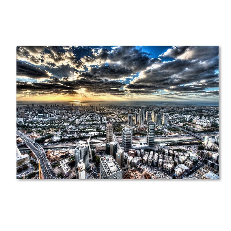Trademark David Ayash "Tel Aviv - Israel-I" Gallery-Wrapped Canvas Art, 22" x 32" image 1