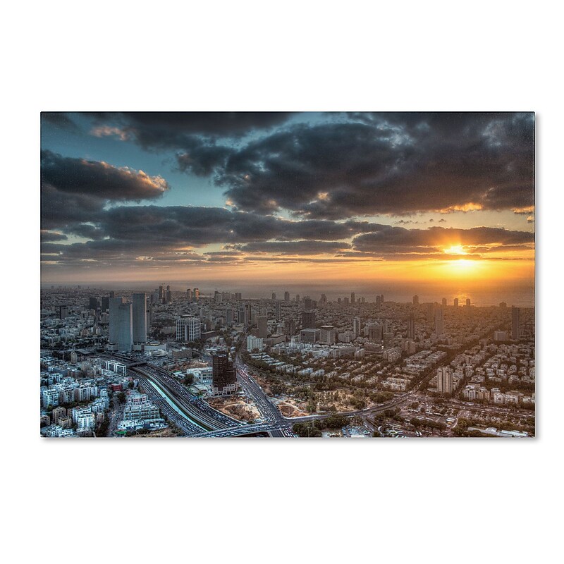 Trademark David Ayash "Tel Aviv - Israel-II" Gallery-Wrapped Canvas Art, 16" x 24" image 1